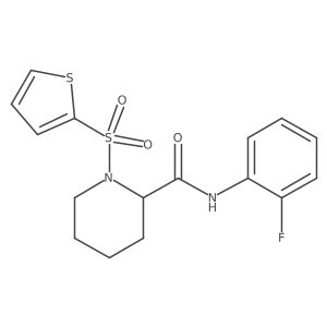 N-(2-fluorophenyl)-1-(thiophen-2-ylsulfonyl)piperidine-2-carboxamide结构式