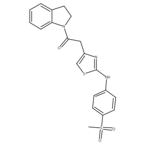 CS(=O)(=O)c1ccc(Nc2nc(CC(=O)N3CCc4ccccc43)cs2)cc1结构式
