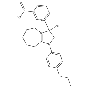 1-(4-ethoxyphenyl)-3-hydroxy-3-(3-nitrophenyl)-3,5,6,7,8,9-hexahydro-2H-imidazo[1,2-a]azepin-1-ium bromide结构式