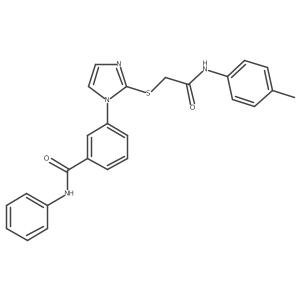 3-(2-((2-oxo-2-(p-tolylamino)ethyl)thio)-1H-imidazol-1-yl)-N-phenylbenzamide结构式