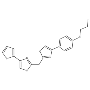 3-(4-Propoxyphenyl)-5-{[4-(thiophen-2-yl)-1,3-thiazol-2-yl]methyl}-1,2,4-oxadiazole Structure
