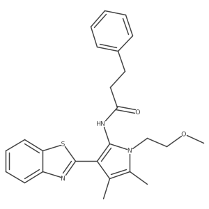 COCCn1c(C)c(C)c(-c2nc3ccccc3s2)c1NC(=O)CCc1ccccc1结构式