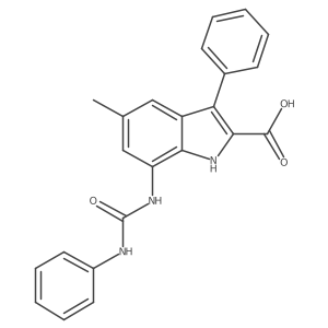 7-[(Anilinocarbonyl)amino]-5-methyl-3-phenyl-1H-indole-2-carboxylic acid Structure