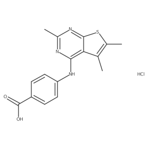 4-((2,5,6-Trimethylthieno[2,3-d]pyrimidin-4-yl)amino)benzoic acid hydrochloride结构式