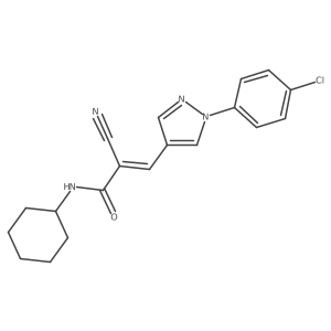 (E)-3-[1-(4-chlorophenyl)pyrazol-4-yl]-2-cyano-N-cyclohexylprop-2-enamide Structure