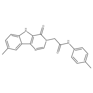 2-(8-methyl-4-oxo-4,5-dihydro-3H-pyrimido[5,4-b]indol-3-yl)-N-(p-tolyl)acetamide结构式