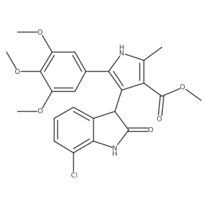 methyl 4-(7-chloro-2-oxo-2,3-dihydro-1H-indol-3-yl)-2-methyl-5-(3,4,5-trimethoxyphenyl)-1H-pyrrole-3-carboxylate结构式