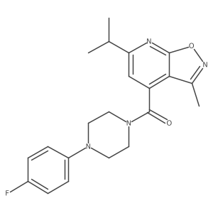 4-{[4-(4-Fluorophenyl)-1-piperazinyl]carbonyl}-6-isopropyl-3-methylisoxazolo[5,4-b]pyridine结构式