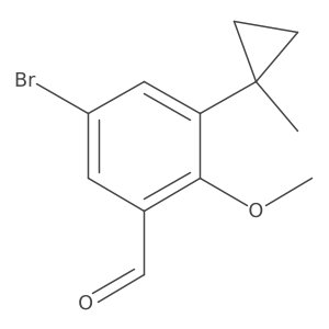 5-Bromo-2-methoxy-3-(1-methylcyclopropyl)benzaldehyde结构式
