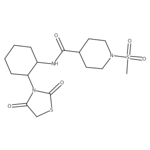 N-(2-(2,4-dioxothiazolidin-3-yl)cyclohexyl)-1-(methylsulfonyl)piperidine-4-carboxamide Structure