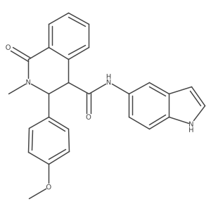N-(1H-indol-5-yl)-3-(4-methoxyphenyl)-2-methyl-1-oxo-1,2,3,4-tetrahydroisoquinoline-4-carboxamide Structure