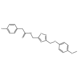 2-(4-fluorophenyl)-N-((3-((4-methoxyphenoxy)methyl)-1,2,4-oxadiazol-5-yl)methyl)acetamide Structure
