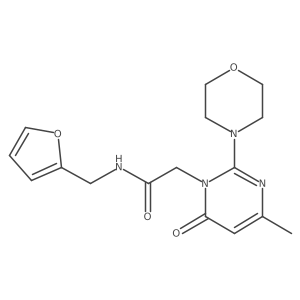 N-[(furan-2-yl)methyl]-2-[4-methyl-2-(morpholin-4-yl)-6-oxo-1,6-dihydropyrimidin-1-yl]acetamide结构式