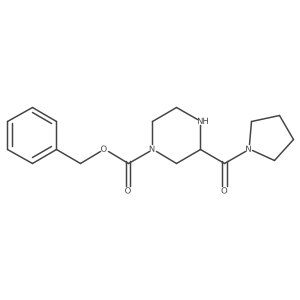 Benzyl 3-(pyrrolidine-1-carbonyl)piperazine-1-carboxylate结构式
