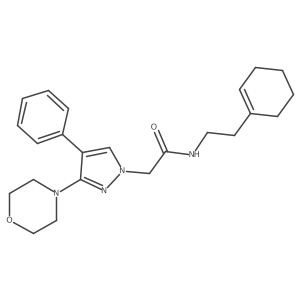 N-(2-(cyclohex-1-en-1-yl)ethyl)-2-(3-morpholino-4-phenyl-1H-pyrazol-1-yl)acetamide结构式