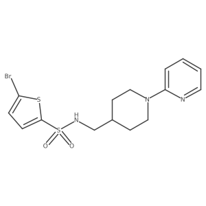 5-bromo-N-((1-(pyridin-2-yl)piperidin-4-yl)methyl)thiophene-2-sulfonamide Structure