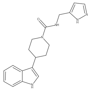 1-Piperidinecarboxamide, 4-(1H-indol-3-yl)-N-(1H-pyrazol-3-ylmethyl)- Structure