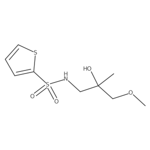 N-(2-hydroxy-3-methoxy-2-methylpropyl)thiophene-2-sulfonamide结构式