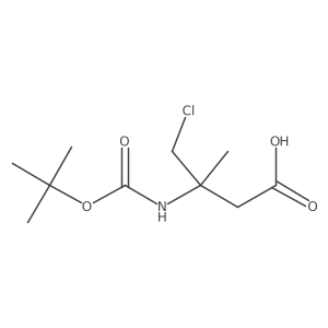 N-Boc-(+/-)-3-amino-4-chloro-3-methylbutanoic acid结构式