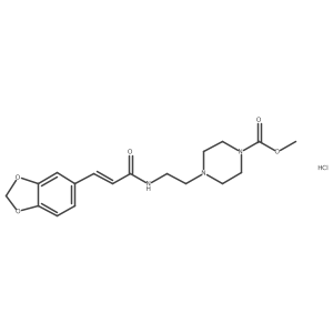 (E)-methyl 4-(2-(3-(benzo[d][1,3]dioxol-5-yl)acrylamido)ethyl)piperazine-1-carboxylate hydrochloride Structure
