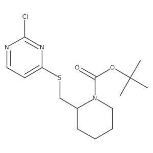 2-(2-Chloro-pyrimidin-4-ylsulfanylmethyl)-piperidine-1-carboxylic acid tert-butyl ester结构式