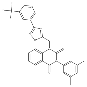 3-(3,5-dimethylphenyl)-1-((3-(3-(trifluoromethyl)phenyl)-1,2,4-oxadiazol-5-yl)methyl)quinazoline-2,4(1H,3H)-dione结构式