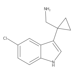 1-[1-(5-chloro-1H-indol-3-yl)cyclopropyl]methanamine结构式