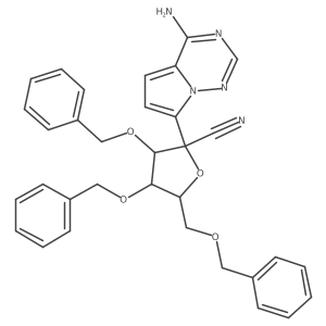 (2S,3R,4R,5R)-2-(4-Aminopyrrolo[2,1-f][1,2,4]triazin-7-yl)-3,4-bis(benzyloxy)-5-((benzyloxy)methyl)tetrahydrofuran-2-carbonitrile Structure