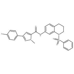 3-(4-fluorophenyl)-1-methyl-N-(1-(phenylsulfonyl)-1,2,3,4-tetrahydroquinolin-7-yl)-1H-pyrazole-5-carboxamide Structure