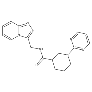 1-(2-pyrimidinyl)-N-([1,2,4]triazolo[4,3-a]pyridin-3-ylmethyl)-3-piperidinecarboxamide Structure
