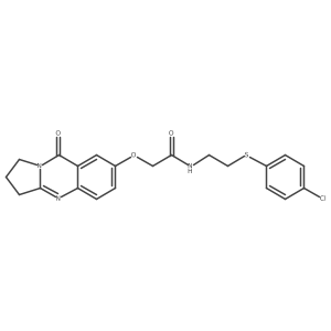 N-{2-[(4-chlorophenyl)sulfanyl]ethyl}-2-[(9-oxo-1,2,3,9-tetrahydropyrrolo[2,1-b]quinazolin-7-yl)oxy]acetamide结构式