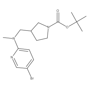 tert-Butyl 3-(((5-bromopyridin-2-yl)(methyl)amino)methyl)pyrrolidine-1-carboxylate Structure