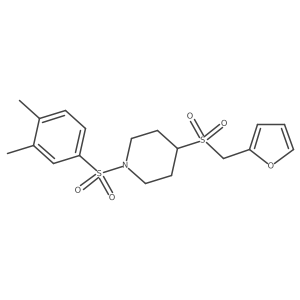1-((3,4-Dimethylphenyl)sulfonyl)-4-((furan-2-ylmethyl)sulfonyl)piperidine Structure
