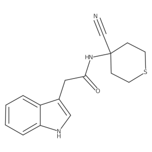 N-(4-cyanotetrahydrothiopyran-4-yl)-2-(1H-indol-3-yl)acetamide Structure
