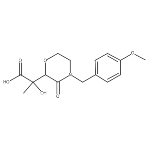 2-Hydroxy-2-(4-(4-methoxybenzyl)-3-oxomorpholin-2-yl)propanoic acid Structure