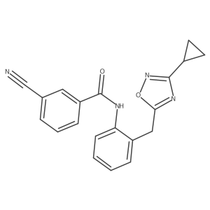 3-cyano-N-(2-((3-cyclopropyl-1,2,4-oxadiazol-5-yl)methyl)phenyl)benzamide Structure