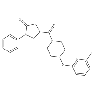 4-(4-((6-Methylpyridin-2-yl)oxy)piperidine-1-carbonyl)-1-phenylpyrrolidin-2-one Structure
