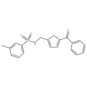 N-((5-benzoylthiophen-2-yl)methyl)-3-fluorobenzenesulfonamide结构式