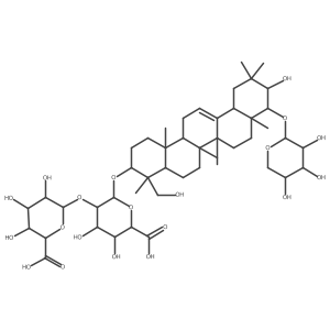 (2S,3S,4S,5R,6R)-6-[(2R,3R,4S,5S,6S)-2-[[(3S,4S,4aR,6aR,6bS,8aR,9S,10R,12aS,14aR,14bR)-10-hydroxy-4-(hydroxymethyl)-4,6a,6b,8a,11,11,14b-heptamethyl-9-[(2S,3R,4S,5S)-3,4,5-trihydroxyoxan-2-yl]oxy-1,2,3,4a,5,6,7,8,9,10,12,12a,14,14a-tetradecahydropicen-3-yl]oxy]-6-carboxy-4,5-dihydroxyoxan-3-yl]oxy-3,4,5-trihydroxyoxane-2-carboxylic acid结构式