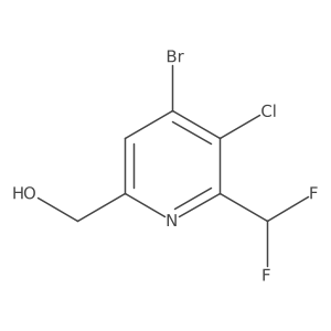(4-Bromo-5-chloro-6-(difluoromethyl)pyridin-2-yl)methanol结构式