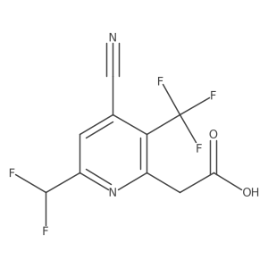 2-(4-Cyano-6-(difluoromethyl)-3-(trifluoromethyl)pyridin-2-yl)acetic acid Structure