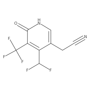 2-(4-(Difluoromethyl)-6-hydroxy-5-(trifluoromethyl)pyridin-3-yl)acetonitrile结构式