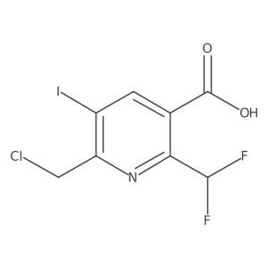 2-(Chloromethyl)-6-(difluoromethyl)-3-iodopyridine-5-carboxylic acid结构式