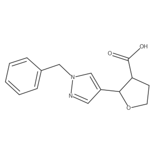 (2S,3S)-2-(1-benzyl-1H-pyrazol-4-yl)oxolane-3-carboxylic acid结构式