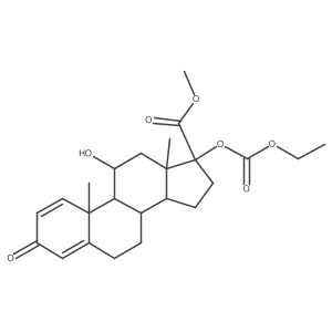 methyl (8S,9S,10R,11S,13S,14S,17R)-17-ethoxycarbonyloxy-11-hydroxy-10,13-dimethyl-3-oxo-7,8,9,11,12,14,15,16-octahydro-6H-cyclopenta[a]phenanthrene-17-carboxylate结构式