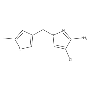 4-Chloro-1-[(5-methylthiophen-3-yl)methyl]-1H-pyrazol-3-amine结构式