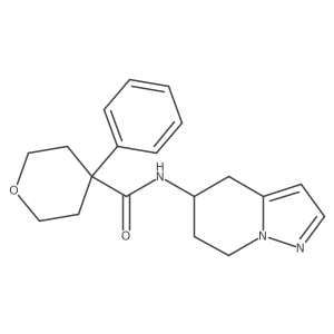 4-phenyl-N-(4,5,6,7-tetrahydropyrazolo[1,5-a]pyridin-5-yl)tetrahydro-2H-pyran-4-carboxamide结构式