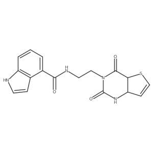 N-[2-(2,4-dioxo-4a,7a-dihydro-1H-thieno[3,2-d]pyrimidin-3-yl)ethyl]-1H-indole-4-carboxamide结构式