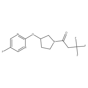 3,3,3-Trifluoro-1-(3-((5-fluoropyrimidin-2-yl)oxy)pyrrolidin-1-yl)propan-1-one结构式