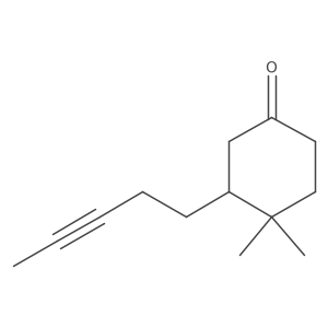 4,4-Dimethyl-3-(pent-3-yn-1-yl)cyclohexan-1-one结构式